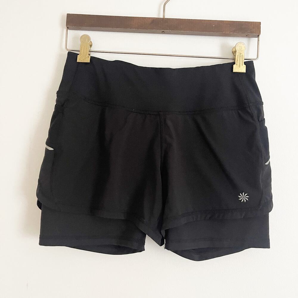 Athleta Ready Set Go Run 2 In 1 Compression Short… - image 2